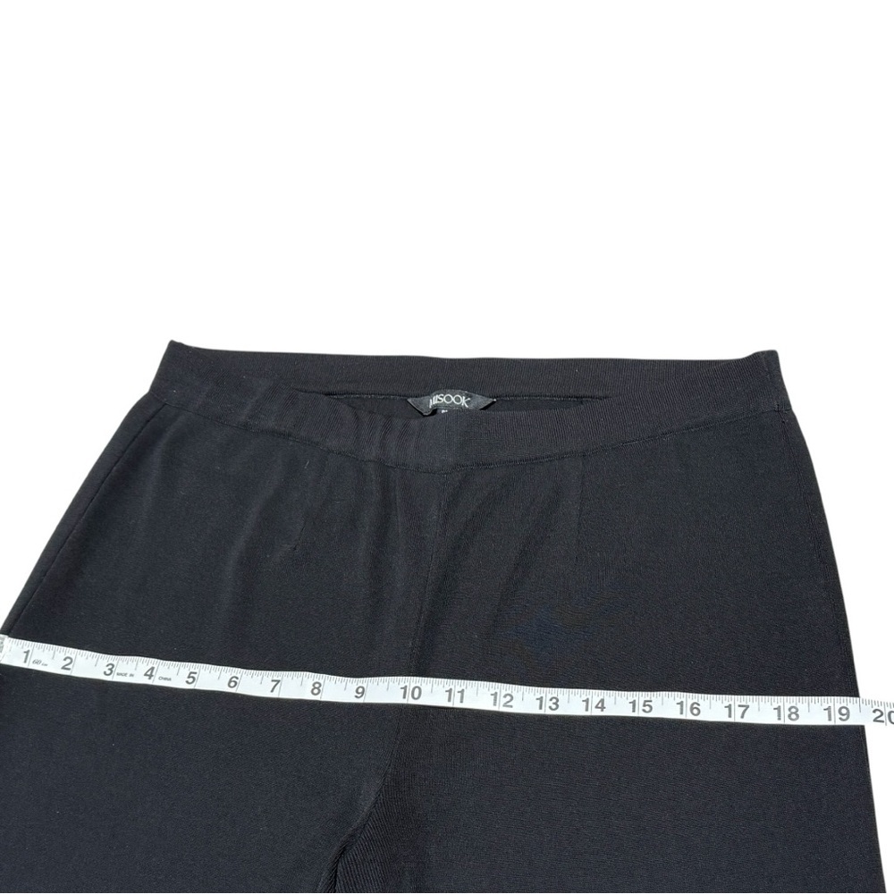 MISOOK Black Classic Knit Pull On Wide Leg Pants Size LP - Picture 5 of 9